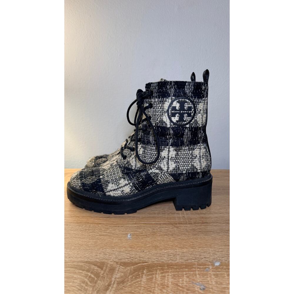 Tory Burch Miller Tweed Lug Sole Boots Sz 7M - Picture 3 of 9